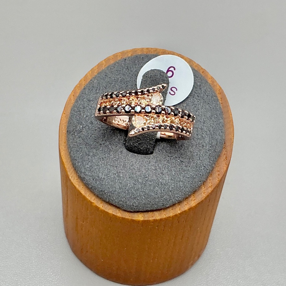 Bomb Party Wrapped In You Ring Rose Gold Plated Tourmaline Smokey Topaz CZ Sz 9